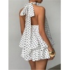 image:imageFloerns Girls Y2k Polka Dots Mini Dress Halter Neck Ruffle Hem Birthday Party DressesWhite