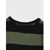 image:imageFloerns Men Striped Pullover Sweater Colorblock Crew Neck Knit Casual TopsArmy Green