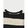 image:imageFloerns Men Striped Pullover Sweater Colorblock Crew Neck Knit Casual TopsBlack and Apricot