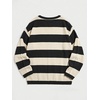 image:imageFloerns Men Striped Pullover Sweater Colorblock Crew Neck Knit Casual TopsBlack and Apricot