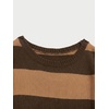 image:imageFloerns Men Striped Pullover Sweater Colorblock Crew Neck Knit Casual TopsBrown