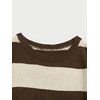 image:imageFloerns Men Striped Pullover Sweater Colorblock Crew Neck Knit Casual TopsBrown and Apricot