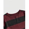 image:imageFloerns Men Striped Pullover Sweater Colorblock Crew Neck Knit Casual TopsBurgundy