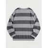 image:imageFloerns Men Striped Pullover Sweater Colorblock Crew Neck Knit Casual TopsGrey Striped