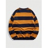 image:imageFloerns Men Striped Pullover Sweater Colorblock Crew Neck Knit Casual TopsMustard Yellow