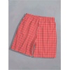 image:imageFloerns Mens Gingham Swim Trunks Summer Drawstring Waist Beach ShortsRed