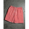 image:imageFloerns Mens Gingham Swim Trunks Summer Drawstring Waist Beach ShortsRed