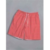 image:imageFloerns Mens Gingham Swim Trunks Summer Drawstring Waist Beach ShortsRed