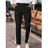 image:imageFloerns Mens Stretch Dress Pants Striped Side Work Business Suit PantsBlack