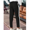 image:imageFloerns Mens Stretch Dress Pants Striped Side Work Business Suit PantsBlack