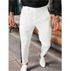 image:imageFloerns Mens Stretch Dress Pants Striped Side Work Business Suit PantsWhite