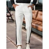 image:imageFloerns Mens Stretch Dress Pants Striped Side Work Business Suit PantsWhite