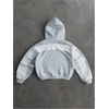 image:imageFloerns Mens Y2k Striped Zip Up Hoodie Long Sleeve Athletic Baggy Sweatshirts JacketLight Grey