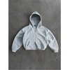 image:imageFloerns Mens Y2k Striped Zip Up Hoodie Long Sleeve Athletic Baggy Sweatshirts JacketLight Grey