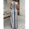 image:imageFloerns Women Boho Striped Tank Maxi Scoop Neck Summer Vacation DressesBlue Striped