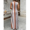 image:imageFloerns Women Boho Striped Tank Maxi Scoop Neck Summer Vacation DressesBrown Striped