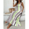 image:imageFloerns Women Boho Striped Tank Maxi Scoop Neck Summer Vacation DressesGreen Grey Brown