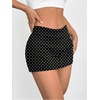 image:imageFloerns Womens 2 PCS Polka Dots Mini Skirt SkortBlack and White