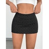 image:imageFloerns Womens 2 PCS Polka Dots Mini Skirt SkortBlack and White