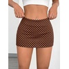 image:imageFloerns Womens 2 PCS Polka Dots Mini Skirt SkortBrown Black White