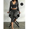 image:imageFloerns Womens 2 Piece Going Out Polka Dots Crop Top with Capri Pants SetsBlack and White