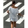 image:imageFloerns Womens 2 Piece Polka Dots Set Off The Shoulder Tops Shorts SetsBlack and White