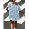image:imageFloerns Womens 2 Piece Polka Dots Set Off The Shoulder Tops Shorts SetsBlue