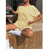 image:imageFloerns Womens 2 Piece Polka Dots Set Off The Shoulder Tops Shorts SetsPale Yellow