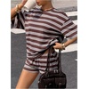 image:imageFloerns Womens 2 Piece Striped Tops with Y2k Mini Shorts Going Out OutfitsBrown