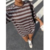 image:imageFloerns Womens 2 Piece Striped Tops with Y2k Mini Shorts Going Out OutfitsBrown