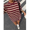 image:imageFloerns Womens 2 Piece Striped Tops with Y2k Mini Shorts Going Out OutfitsBurgundy