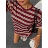 image:imageFloerns Womens 2 Piece Striped Tops with Y2k Mini Shorts Going Out OutfitsBurgundy