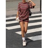 image:imageFloerns Womens 2 Piece Striped Tops with Y2k Mini Shorts Going Out OutfitsBurgundy