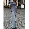 image:imageFloerns Womens Bow Long Sleeve Gingham Shirts Button Down Blouse TopsBlue