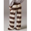 image:imageFloerns Womens Casual Striped Low Rise Pants Wide Leg Vacation Knit Lounge Pajama PantsCoffee Brown