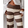 image:imageFloerns Womens Casual Striped Low Rise Pants Wide Leg Vacation Knit Lounge Pajama PantsCoffee Brown