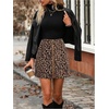 image:imageFloerns Womens Cheetah Print A Line Mini Skirt Zip Up Corduroy Skirts with PocketsBrown and Black