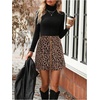 image:imageFloerns Womens Cheetah Print A Line Mini Skirt Zip Up Corduroy Skirts with PocketsBrown and Black