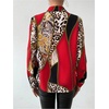 image:imageFloerns Womens Cheetah Print Button Down Shirts Collared Long Sleeve Dressy Blouses TopBlack Multi