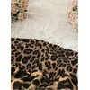 image:imageFloerns Womens Cheetah Print Strapless Tube Shirred Sleeveless Wide Leg Romper JumpsuitDark Brown