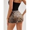 image:imageFloerns Womens Cheetah Sequin Shorts Mid Waist Sparkly Skinny Club Rave Short PantsBronze