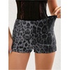 image:imageFloerns Womens Cheetah Sequin Shorts Mid Waist Sparkly Skinny Club Rave Short PantsGrey