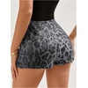 image:imageFloerns Womens Cheetah Sequin Shorts Mid Waist Sparkly Skinny Club Rave Short PantsGrey