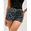 image:imageFloerns Womens Cheetah Sequin Shorts Mid Waist Sparkly Skinny Club Rave Short PantsGrey