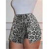image:imageFloerns Womens Cheetah Sequin Skorts Mid Waist Asymmetrical Hem Club Night Out Mini ShortsGrey