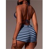 image:imageFloerns Womens Crochet Micro Shorts Striped Knit Summer Beach Mini ShortRoyal Blue