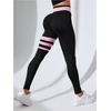 image:imageFloerns Womens Cute Contrast Striped Leggings Workout Sports Skinny PantsBlack With Pink