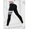 image:imageFloerns Womens Cute Contrast Striped Leggings Workout Sports Skinny PantsBlack and White