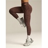 image:imageFloerns Womens Cute Contrast Striped Leggings Workout Sports Skinny PantsLeopard Coffee Brown