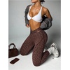 image:imageFloerns Womens Cute Contrast Striped Leggings Workout Sports Skinny PantsLeopard Coffee Brown